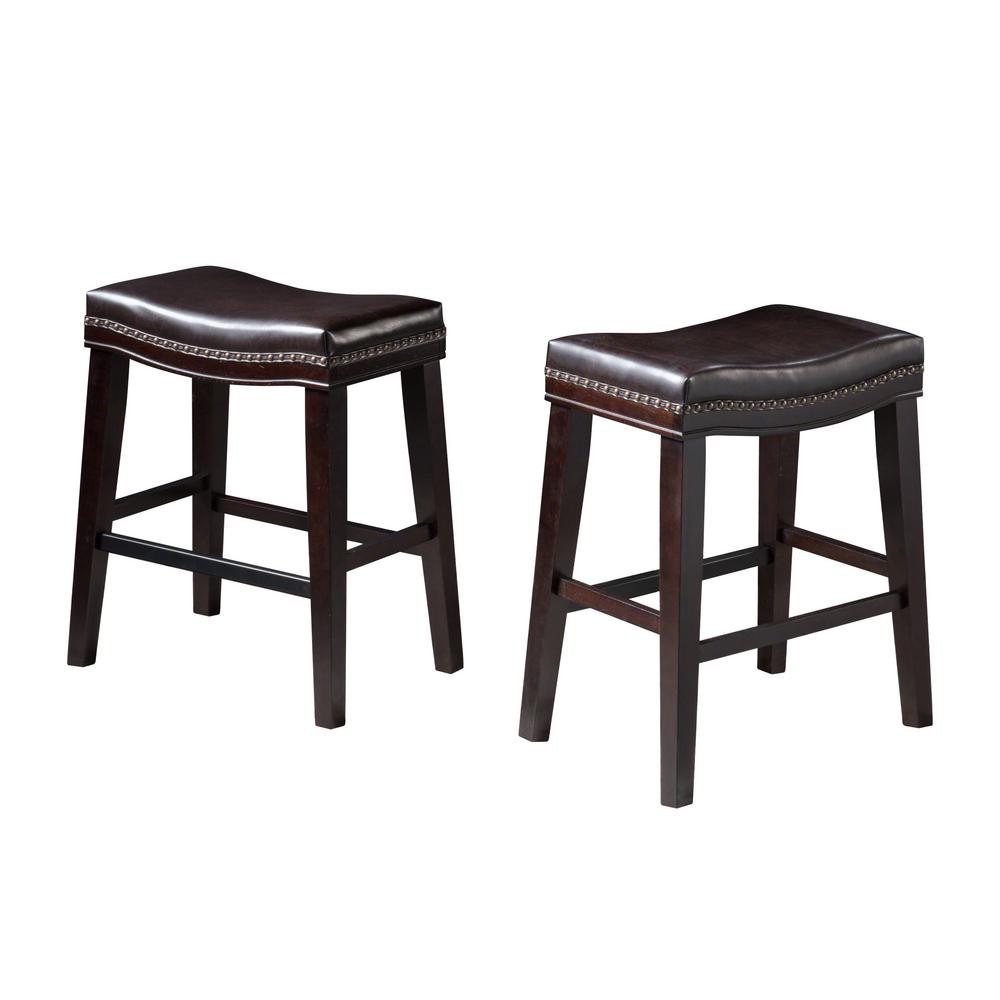 Noble House Kimberland 26.15 in. Brown Saddle Bar Stool (Set of 2)41221 The Home Depot