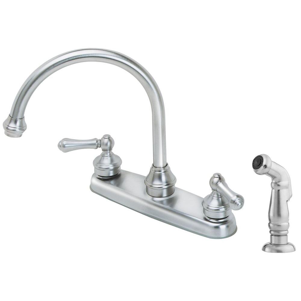 Pfister Savannah 2-Handle Standard Kitchen Faucet with Side Sprayer in ...