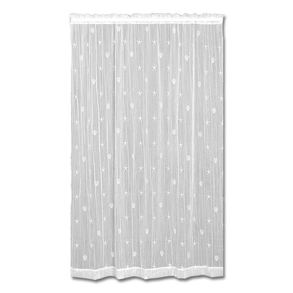 Heritage Lace 45 in. W x 63 in. L Polyester Sand Shell White Lace ...