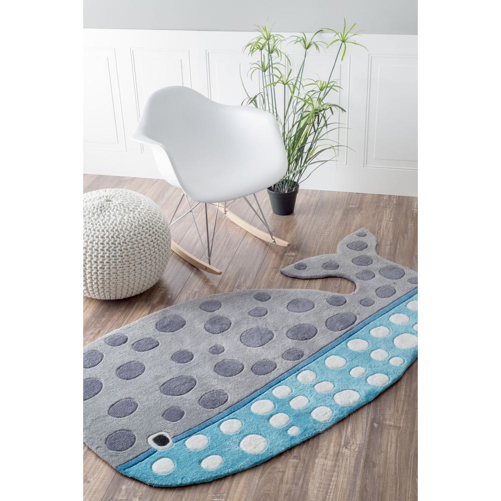 Nuloom Whale Nursery Playmat Gray 3 Ft X 6 Area Rug Hjlg02a Nuloom Whale Nursery Playmat Gray 3 Ft
