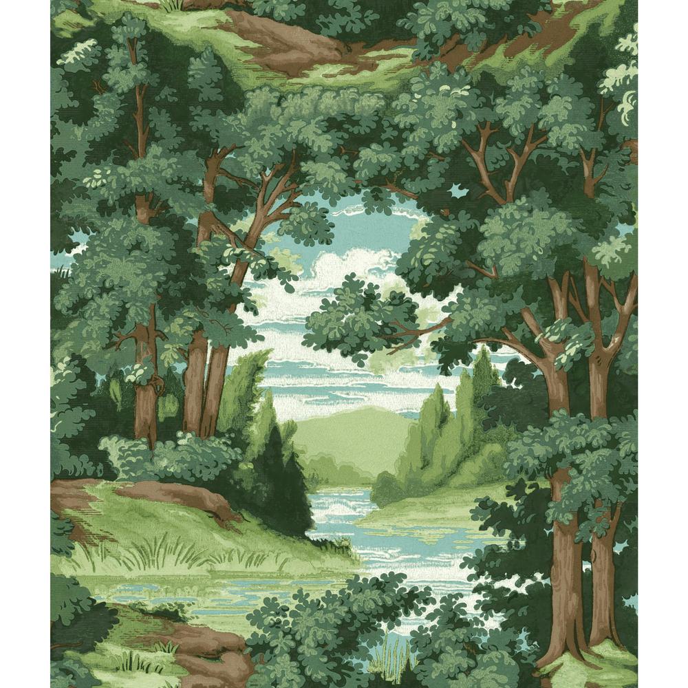Panel Wallpaper Home Decor The Depot Tailored Forest Lake Scenic Wallpaper