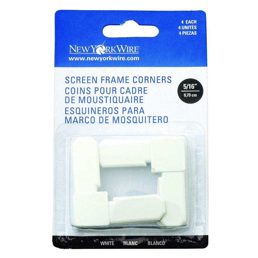 Saint Gobain Adfors White 5 16 In Screen Frame Corners 4 Pack Screen Frame Corners 4 Pack