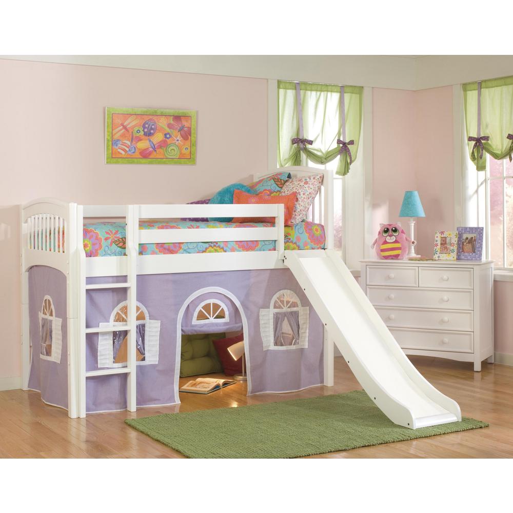 Bolton Furniture Windsor White Twin Low Loft With Lilac And Bolton Furniture Windsor White Twin Low Loft With Lilac And Bottom Curtain Slide 9841500lt2lw The Home Depot