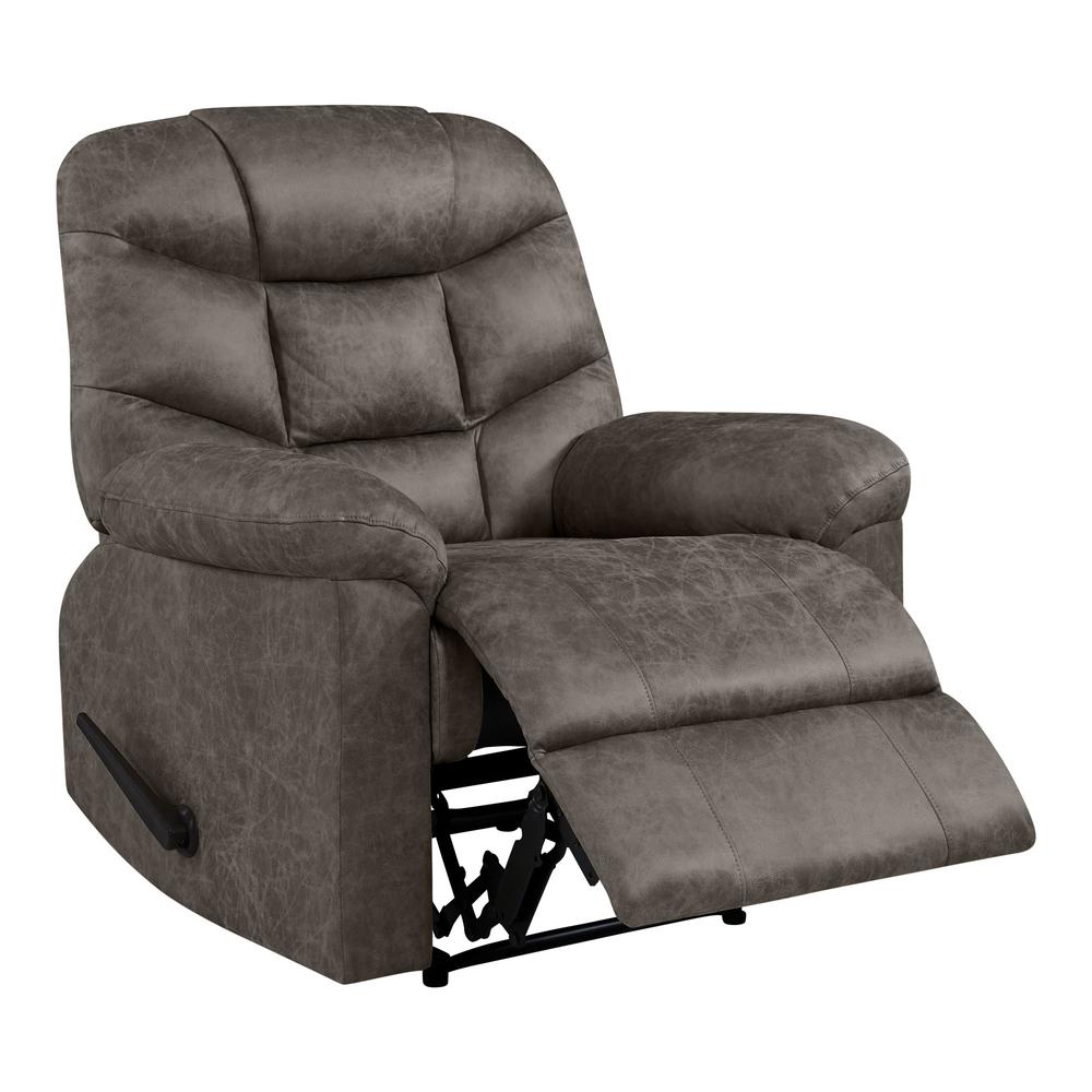 Wall Hugger Recliner In Gray Distressed Faux Leather Rcl7
