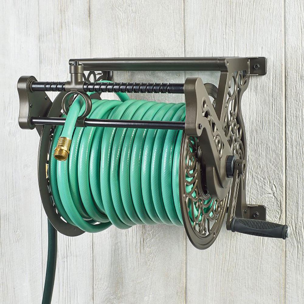Liberty Garden Wall Mounted Heavy Gauge Aluminum Hanging Hose Reel With Guide Lbg 707 The Home Depot - Metal Garden Hose Reel Home Depot Liberty Garden Wall Mounted Heavy Gauge Aluminum Hanging Hose Reel With Guide Lbg 707 The Home Depot - Metal Garden Hose Reel Home Depot