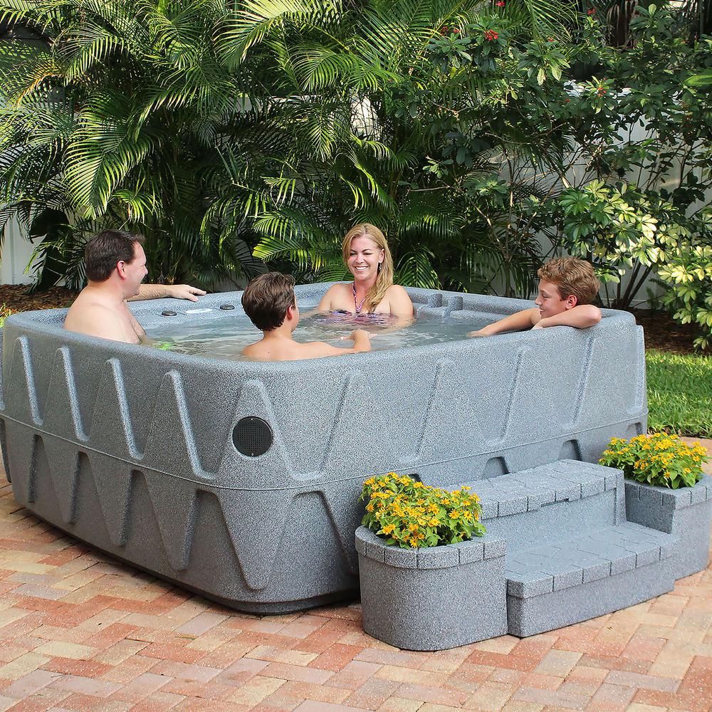 Aquarest Spas Elite 500 5 Person Lounger Plug And Play Hot Tub With 29 Stainless Jets Ozone And