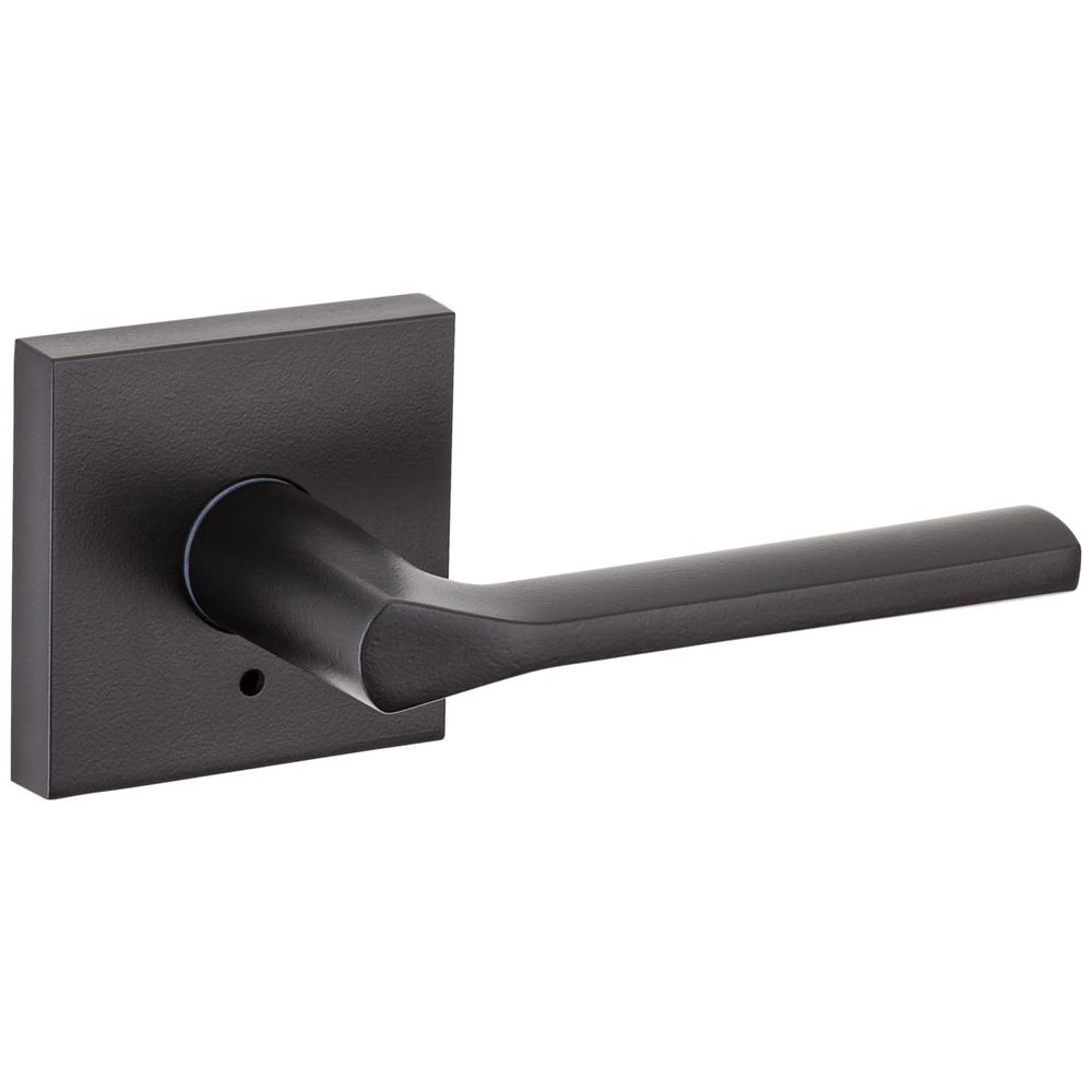 Kwikset Lisbon Square Matte Black Bed/Bath Door Lever155LSLSQT5146ALRCS The Home Depot