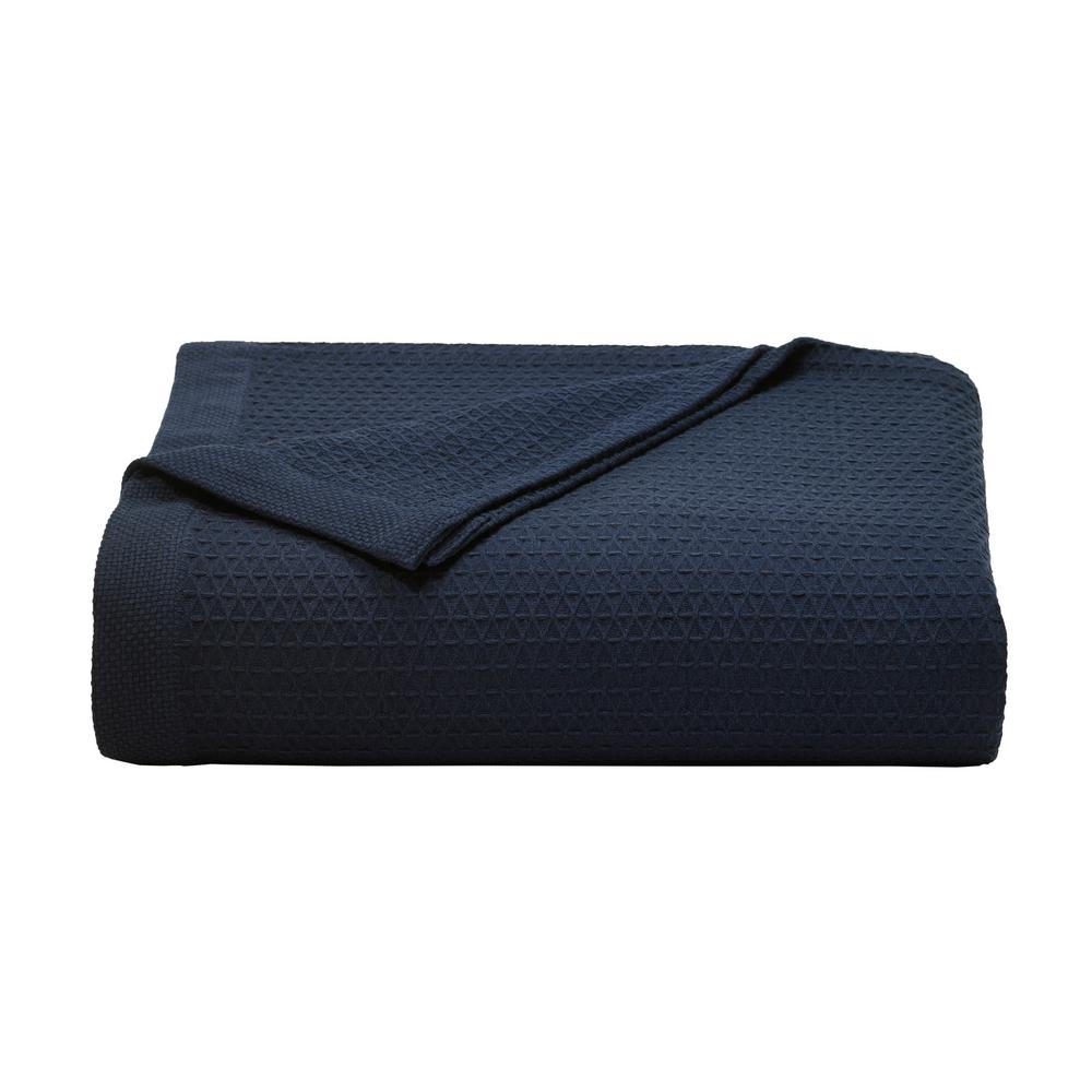 Nautica Chevron Stripe Navy Cotton Blanket, King USHSEE1153209 The
