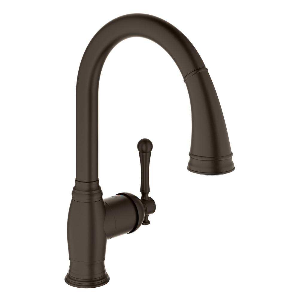 GROHE Parkfield SingleHandle PullDown Sprayer Kitchen Faucet in Oil