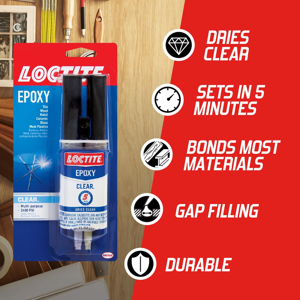 2 Part Epoxy Clear 5 Minute Set Pack of 1.85 Ounce Syringe
