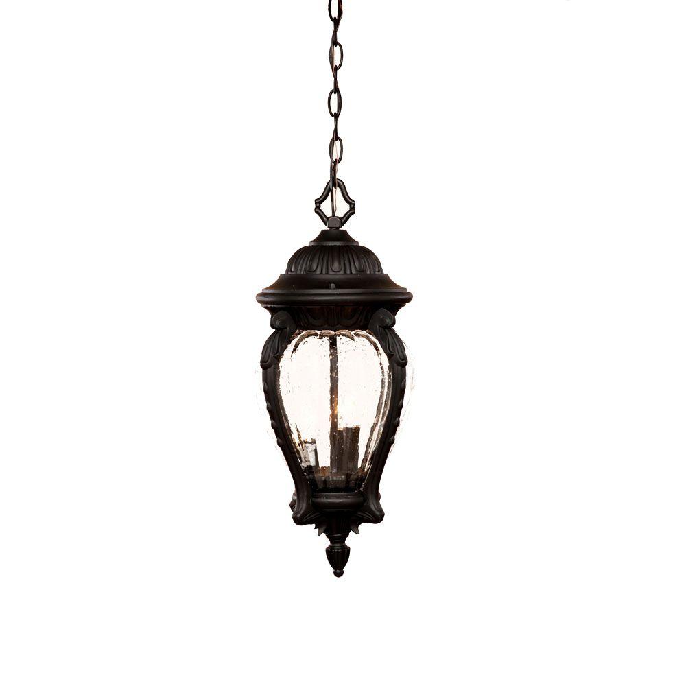 Acclaim Lighting Nottingham Collection 3 Light Matte Black Outdoor Hanging Lantern 7008bk The