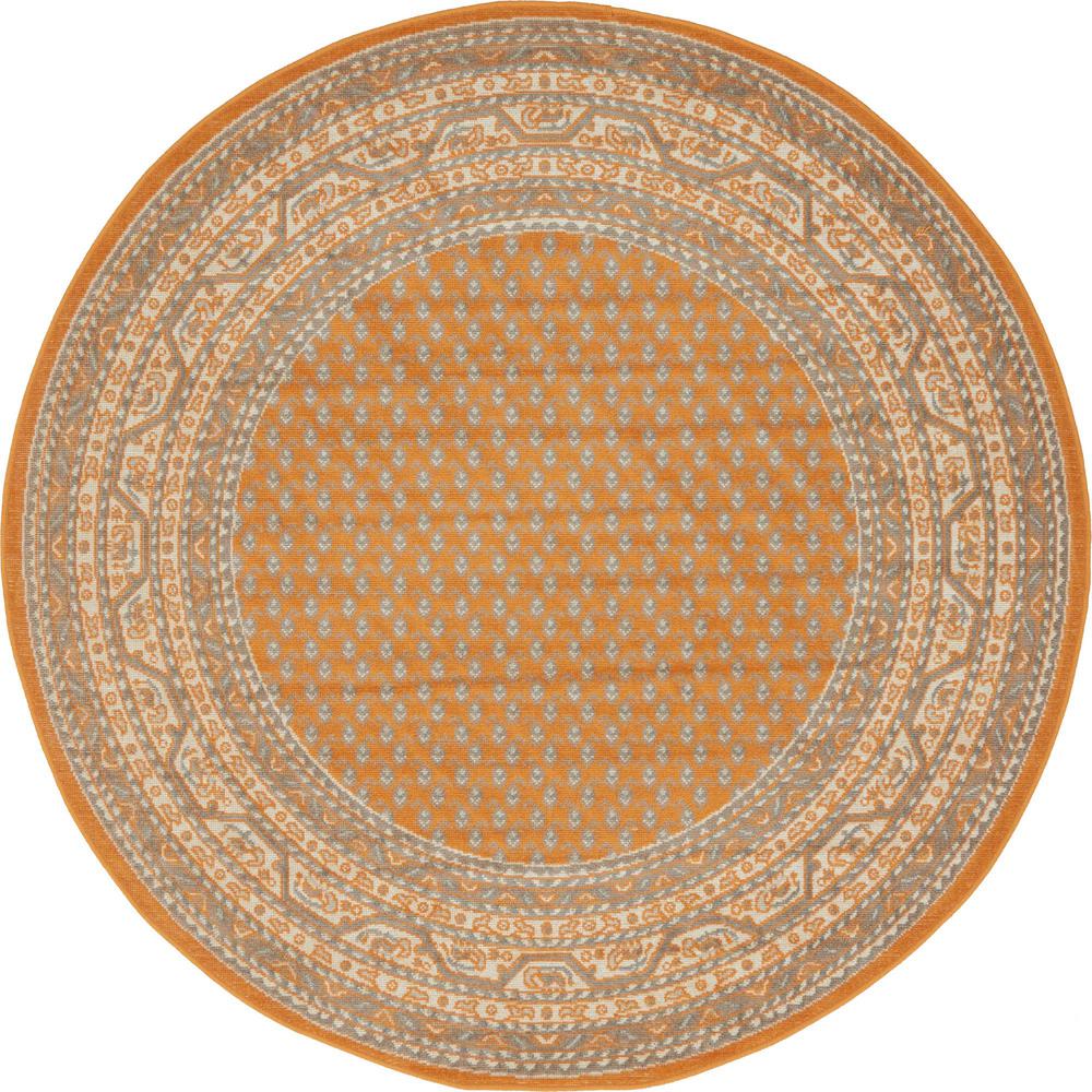 Unique Loom Tribeca Orange 5 ft. x 5 ft. Round Area Rug3129539 The