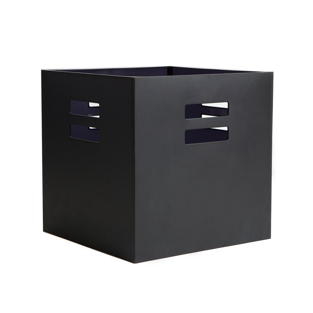 iCube 13 in. D x 13 in. H x 13 in. W Black Plastic Cube