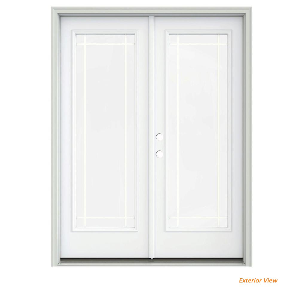 Jeld Wen 60 In X 80 In White Painted Steel Right Hand Inswing 9