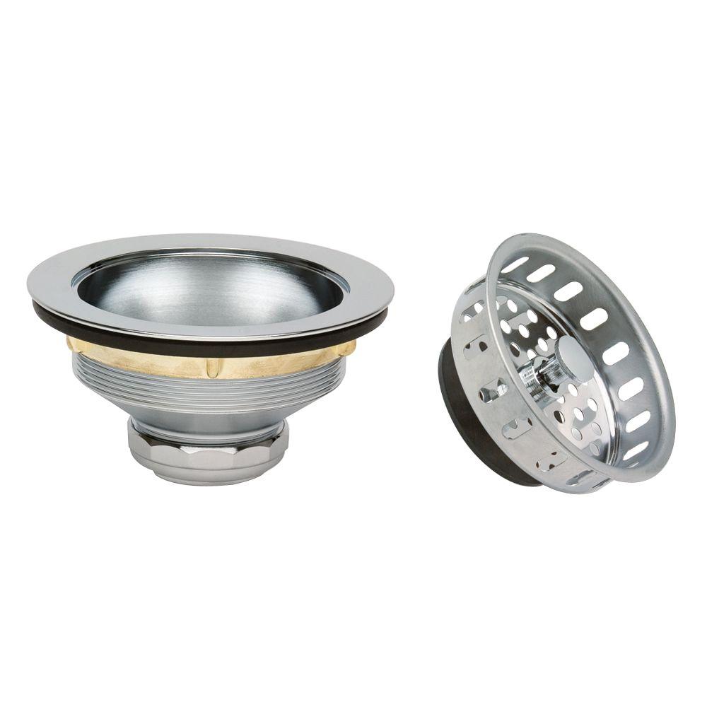 Glacier Bay 4.5 In. Cast Brass Sink Strainer, Chrome-25917 - The Home Depot