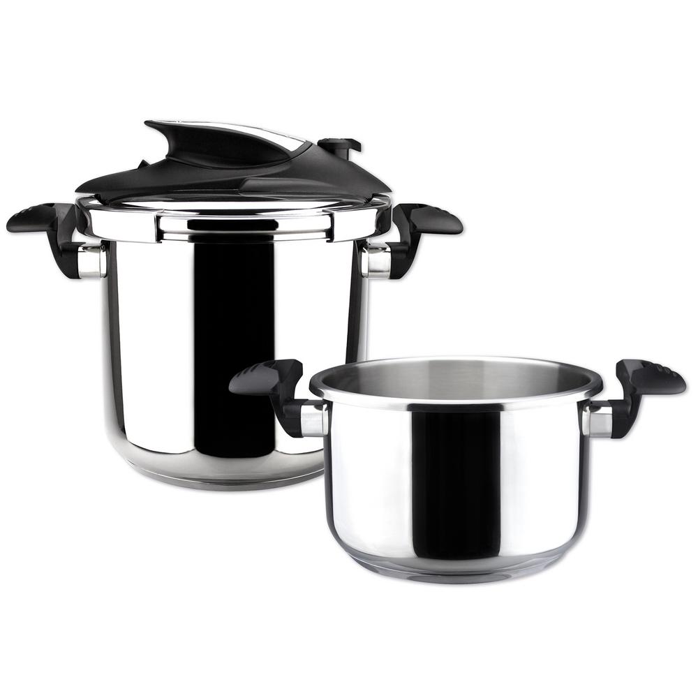 Magefesa Nova trio 4.1 + 6.3 Qt. Stainless Steel Stovetop Pressure Cookers by Magefesa