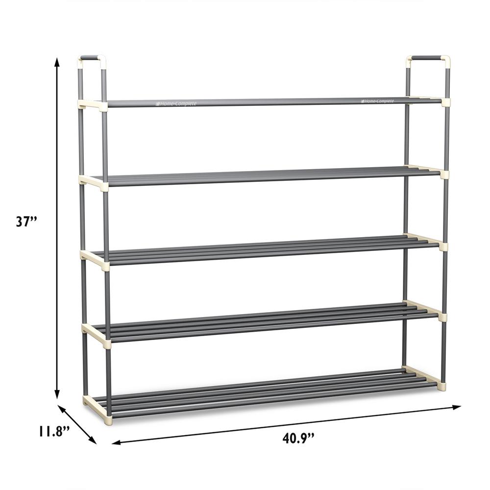 Home Complete 30 Pair 5 Tier Shoe Rack Hw0500078 The Home Depot