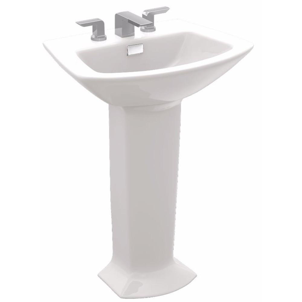 Toto Soiree 30 In Pedestal Combo Bathroom Sink With Single Faucet Hole In Cotton White