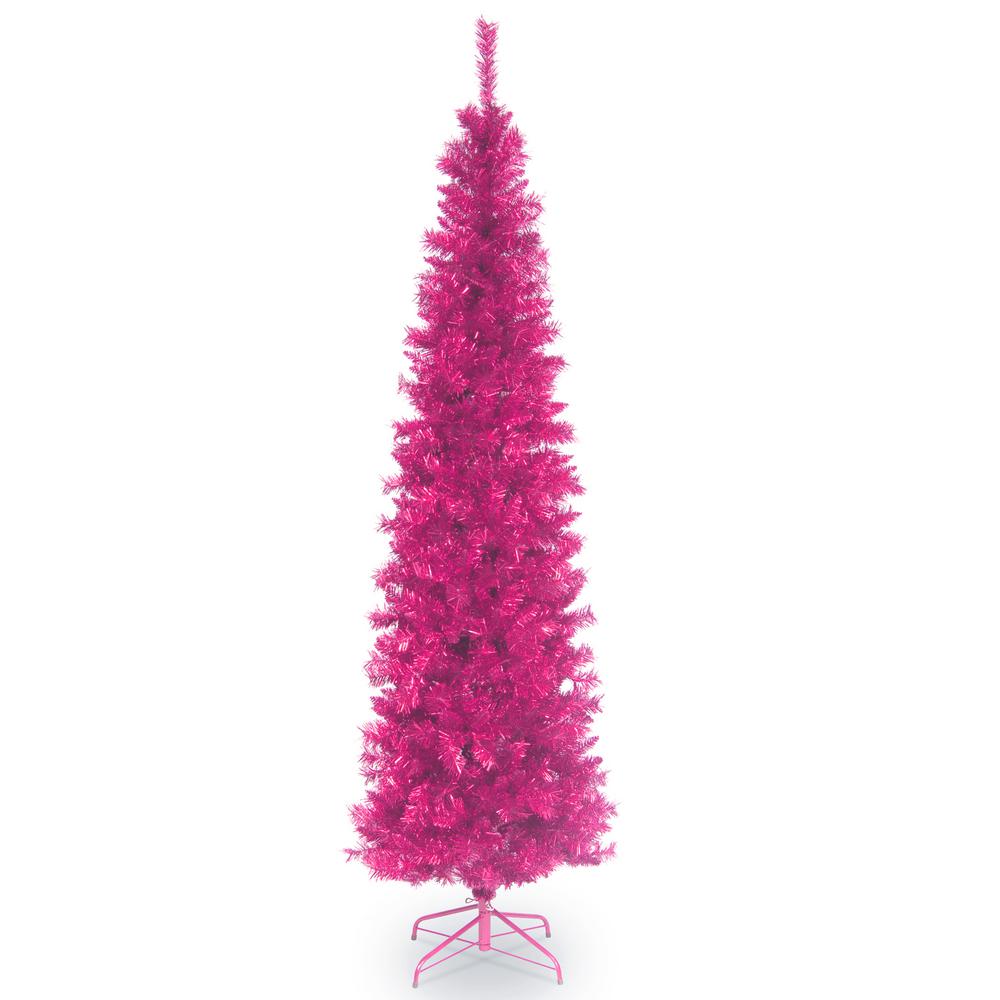 Pink Christmas Trees Decorations The Home Depot Pink Tinsel Artificial Christmas Tree