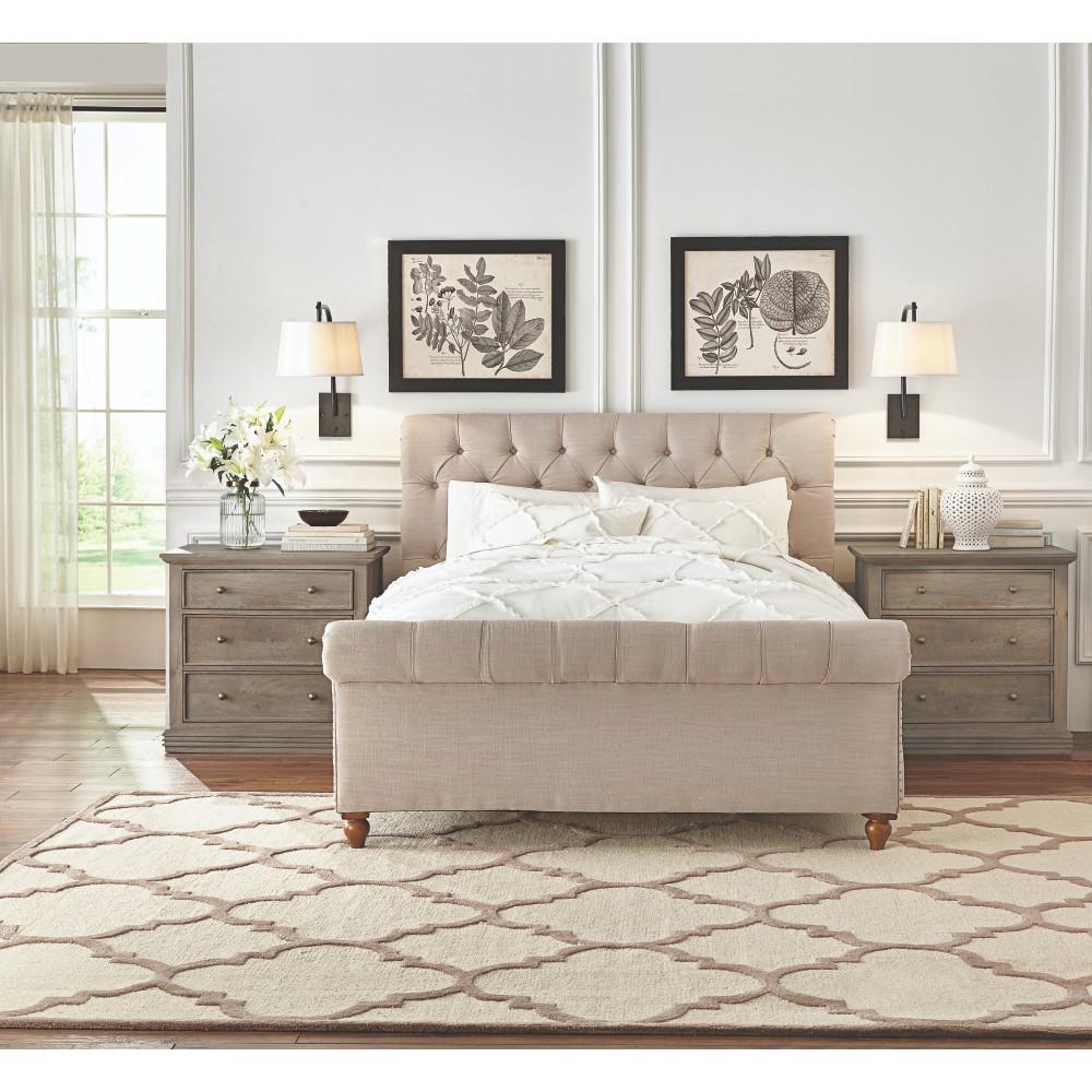 Home Decorators Collection Gordon Natural Queen Sleigh Bed2309800400  The Home Depot