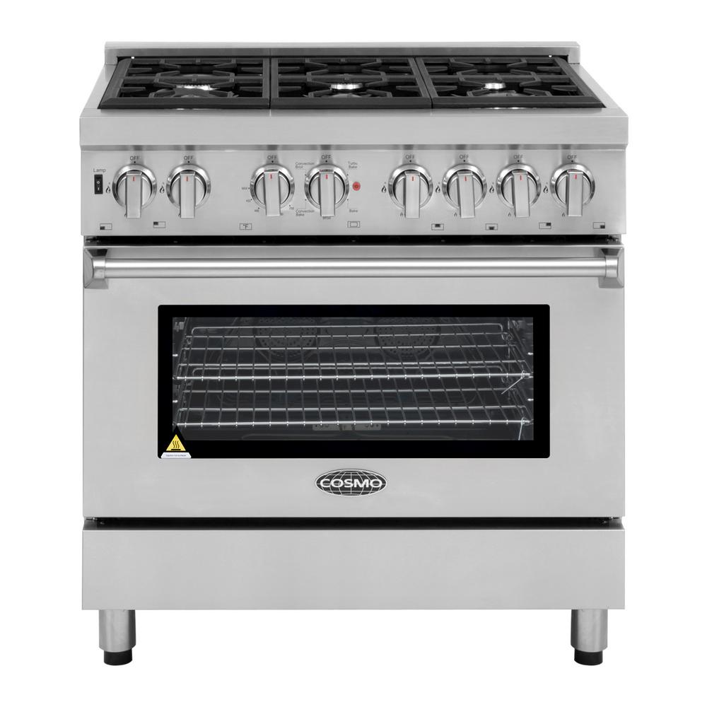 Cosmo CommercialStyle 36 in. 4.5 cu. ft. Single Oven Dual Fuel Range