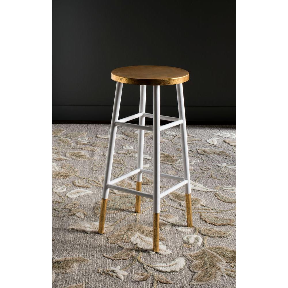 Safavieh Emery 30 In White And Gold Bar Stool Fox3230d The Home Depot White And Gold Bar Stool