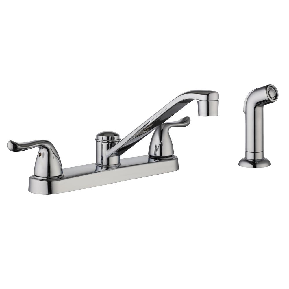 Glacier Bay Constructor 2 Handle Standard Kitchen Faucet With Side