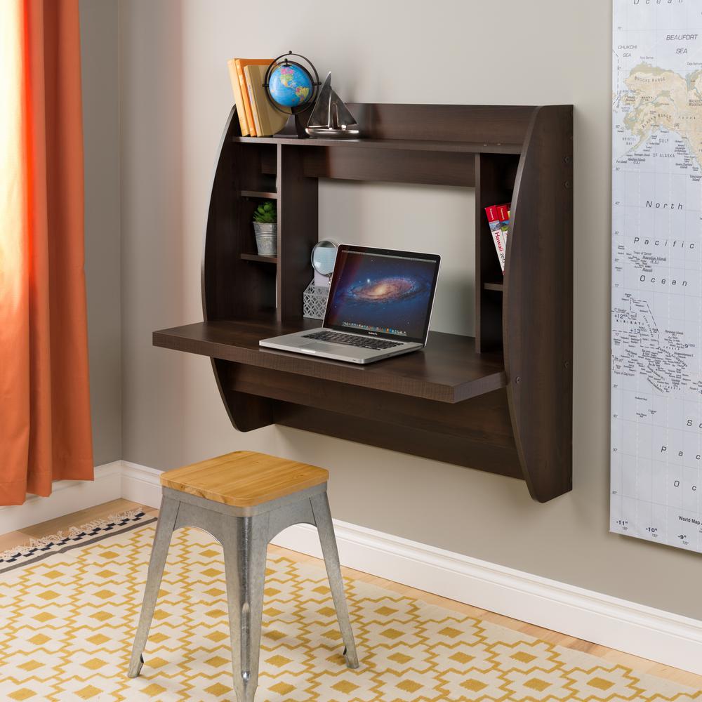 Prepac Brown Desk With Shelves Eehw 0200 1 The Home Depot