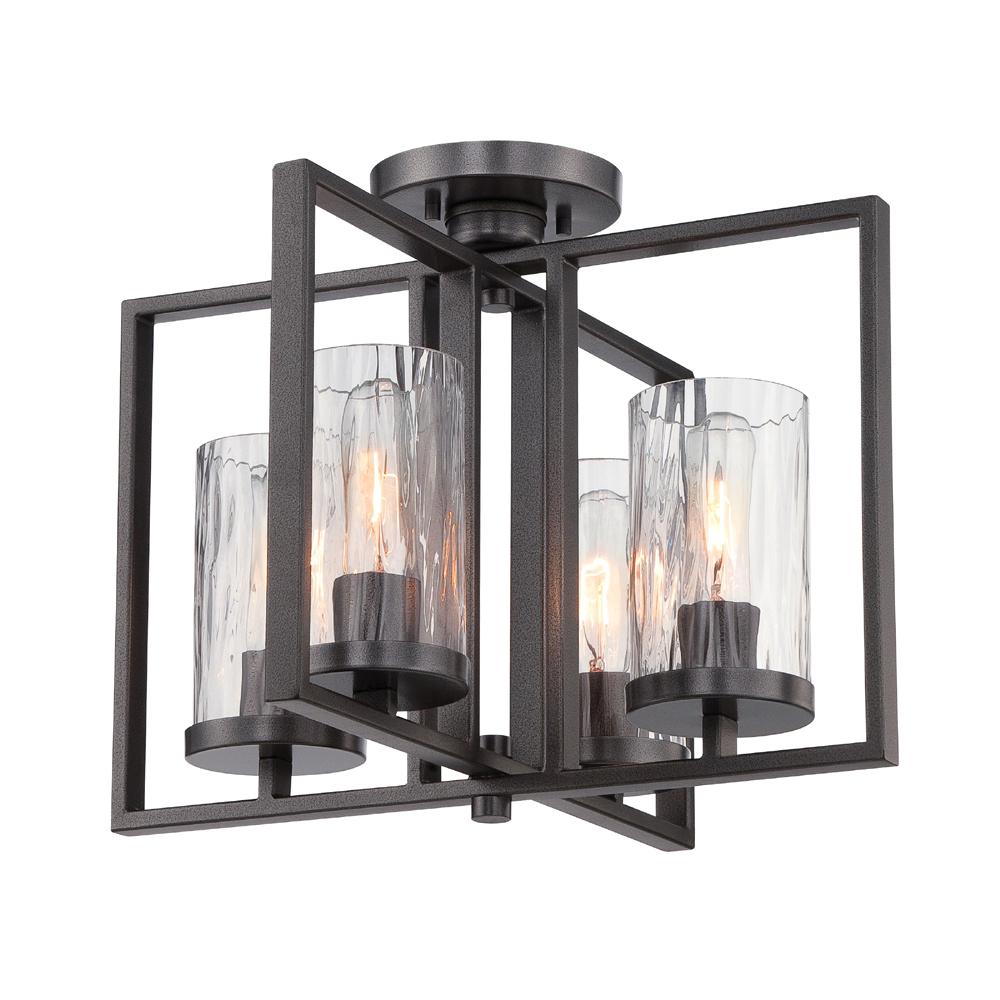 Designers Fountain Elements 4-Light Charcoal Interior Incandescent Semi Flush Mount