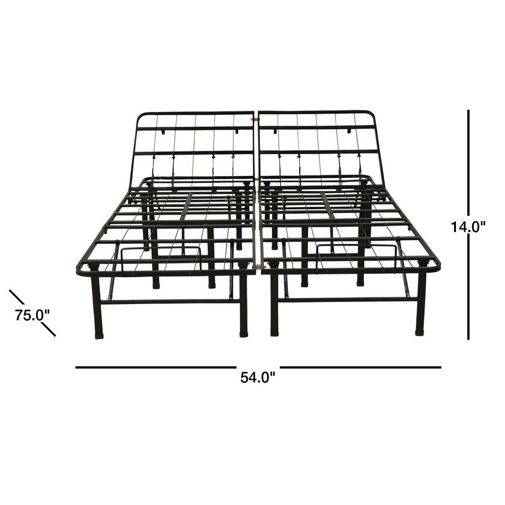 Hercules Hercules Full Size 14 In H Adjustable Heavy Duty Metal Platform Bed Frame 127001 5030 The Home Depot