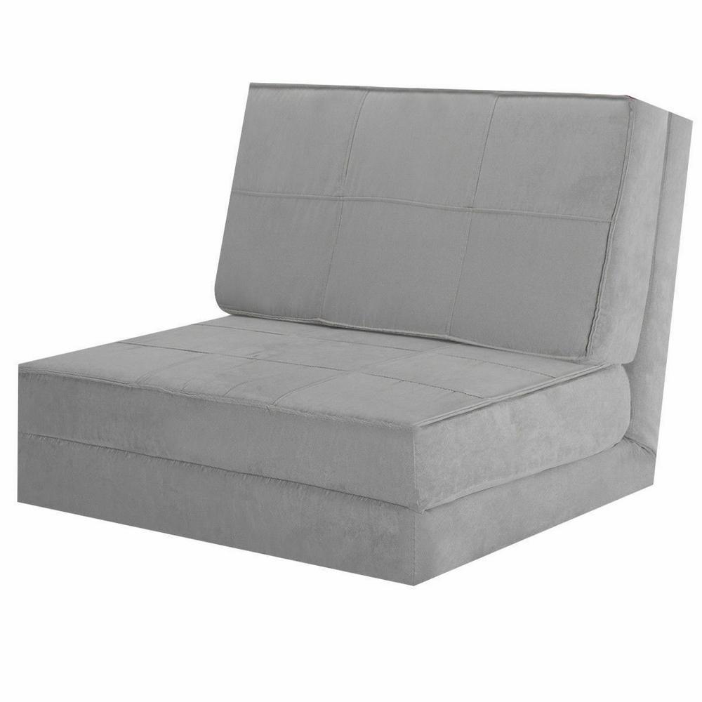 costway 30 in gray cotton full sleeper convertible folddown sofa  chairhw52445gr  the home depot