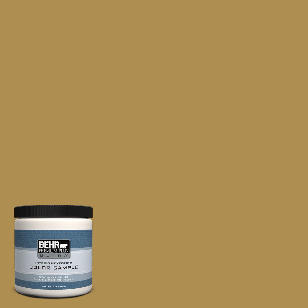 Behr Premium Plus Ultra 8 Oz 350d 6 Bronze Green Satin Enamel 350d 6 Bronze Green Satin Enamel Interior Exterior Paint And Primer In One Sample