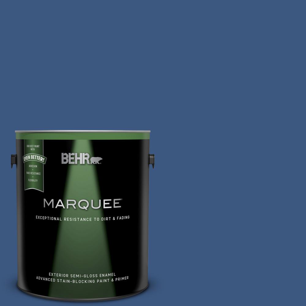 Behr Marquee 1 Gal M520 7 Admiral Blue Semi Gloss Enamel Exterior M520 7 Admiral Blue Semi Gloss Enamel Exterior