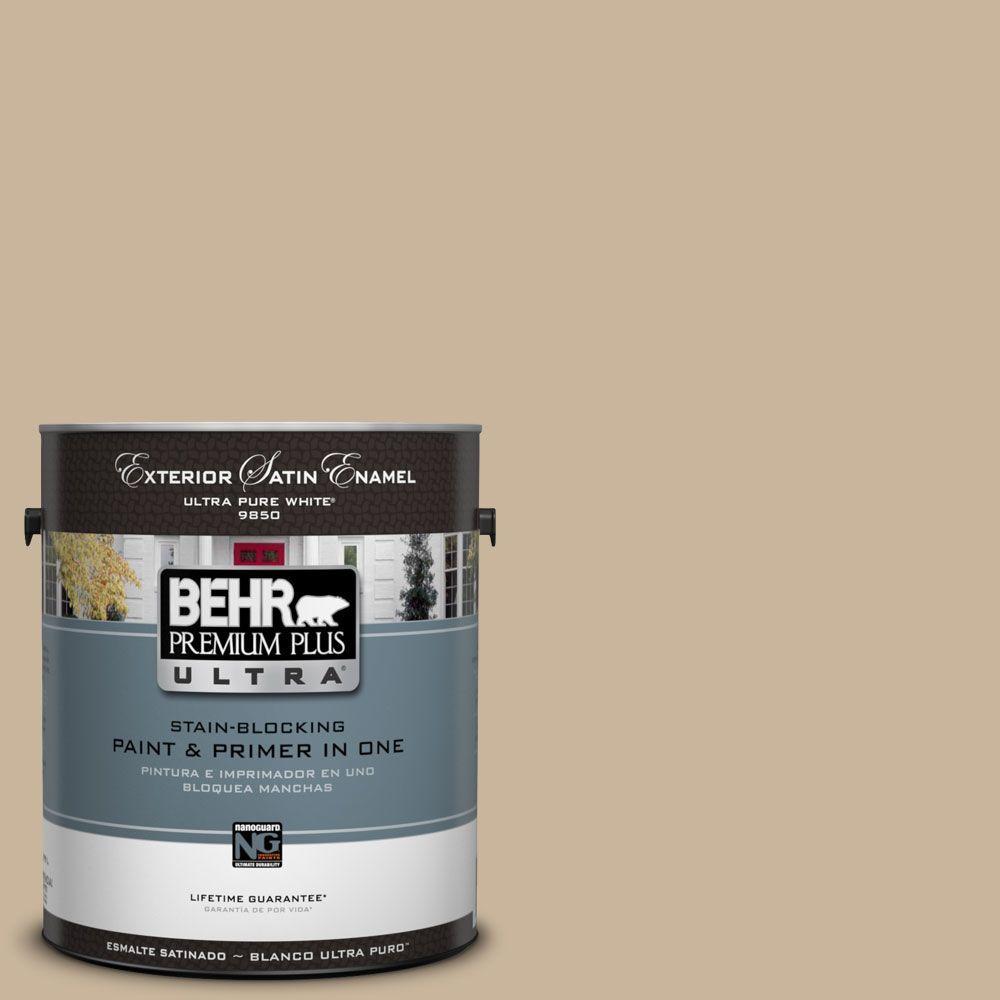 BEHR Premium Plus Ultra 1Gal. UL14010 Mushroom Bisque Satin Enamel