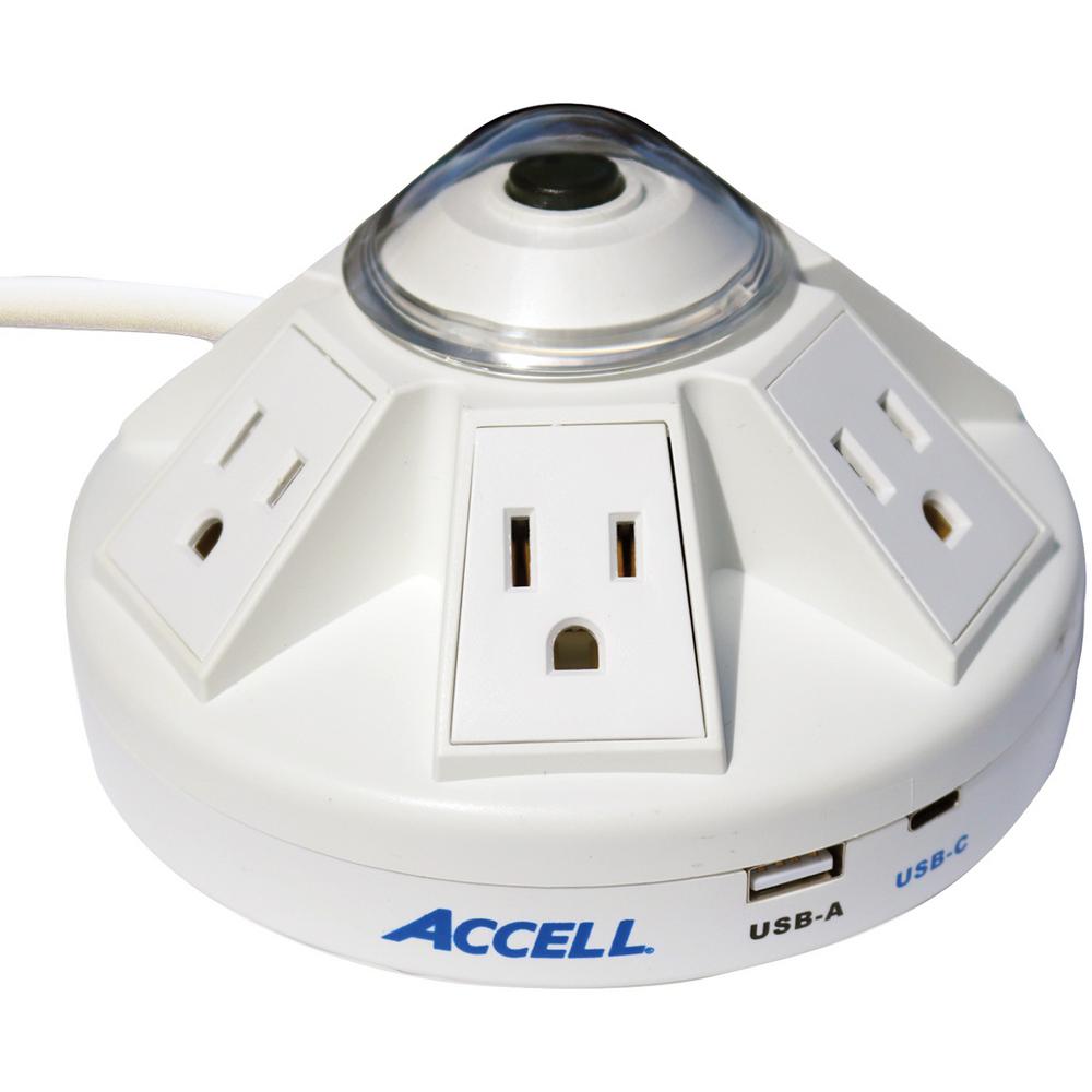 Huntkey 3 4 Amp 6 Ac Outlets Surge Protector With 3 Usb Charging Ports Smd607 The Home Depot