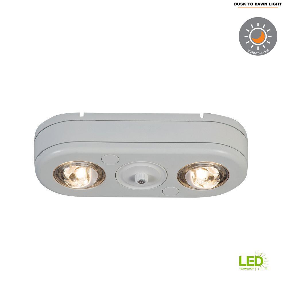 Yes Best Rated Floodlights Flood Lights Outdoor Security Revolve White Twin Head Dusk To Dawn Outdoor Integrated Led Security Flood Light With Photocell Sensor
