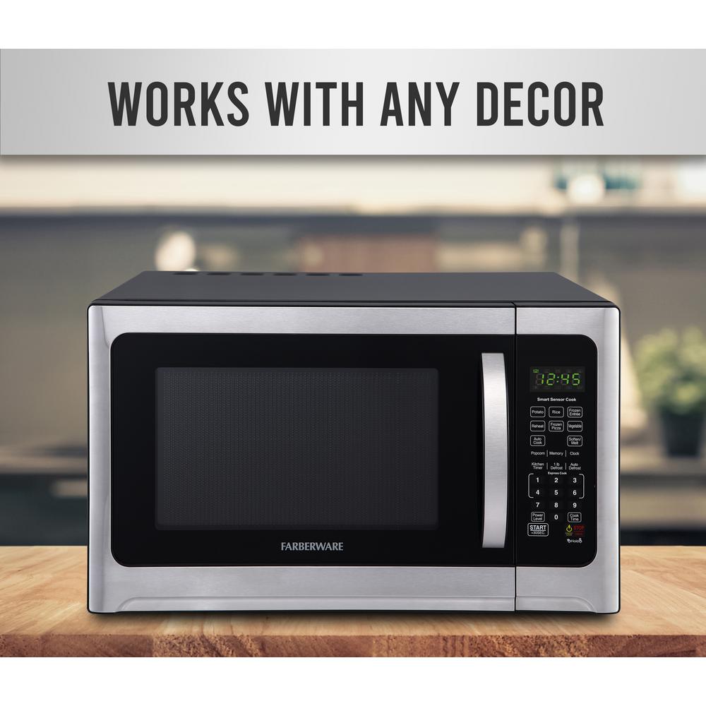 Meet the Convenient Microwave by Farberware - the perfect solution for delicious meals in a flash. Boasting 1100 watts of power, this microwave delivers quick and efficient cooking every time. Its user-friendly settings make meal prep a breeze with press-and-go convenience.