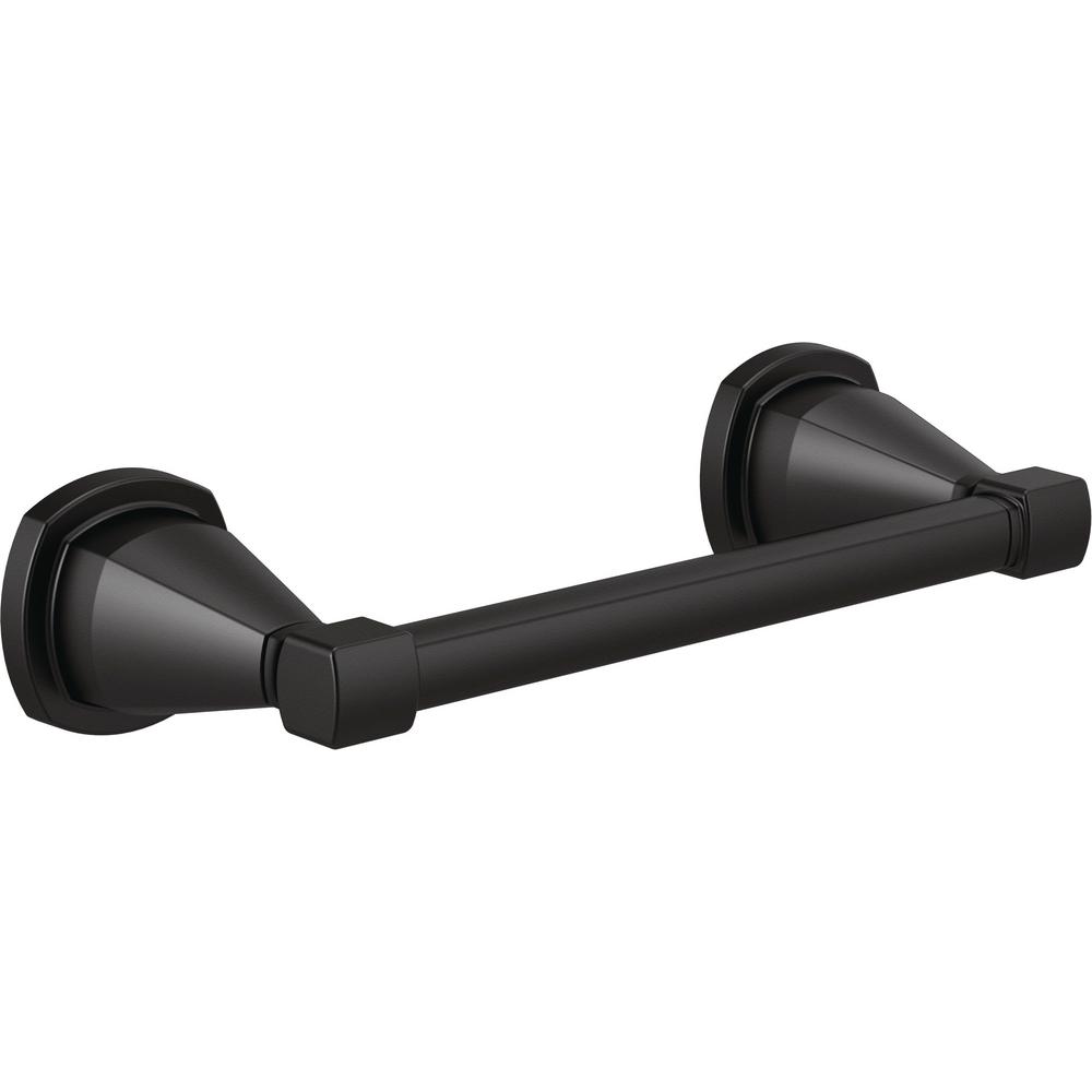 Delta Stryke Double Post Pivoting Toilet Paper Holder in Matte Black77655BL The Home Depot