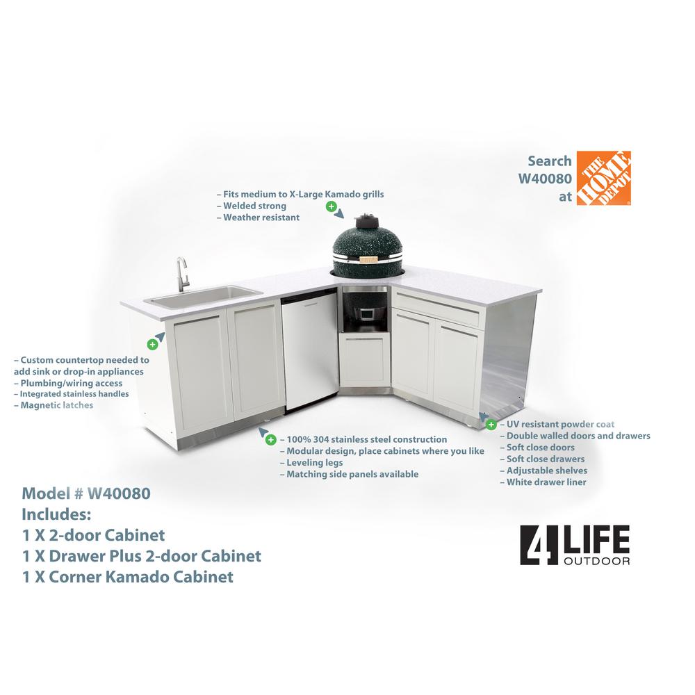 4 Life Outdoor Stainless Steel 101 In X 36 In X 37 In Outdoor