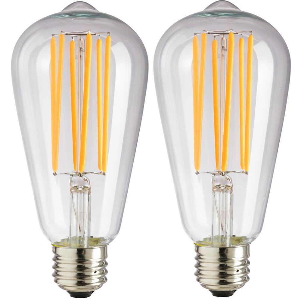 Sunlite 40-Watt Equivalent ST19 Vintage Dimmable Edison LED Light Bulb ...