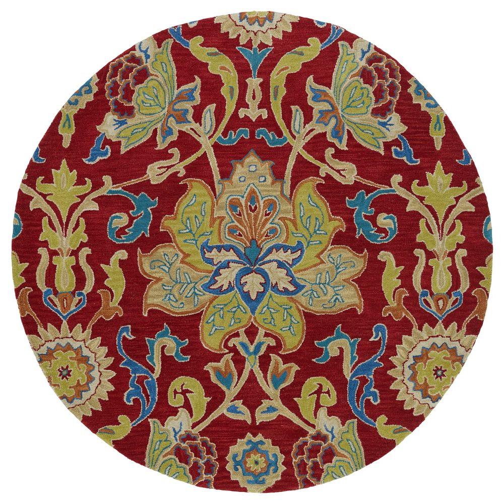 Kaleen Taj Red 12 ft. x 12 ft. Round Area RugTAJ0225119 RD The Home Depot