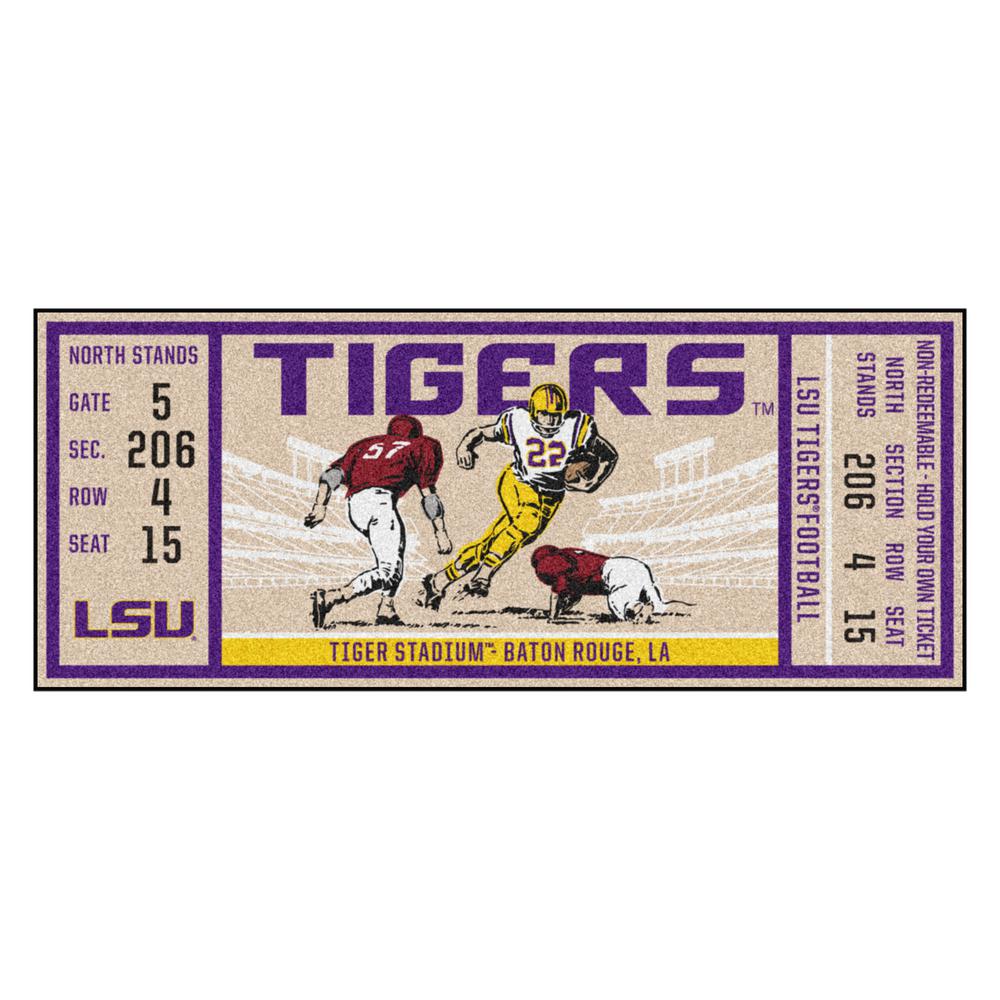 Fanmats Ncaa Louisiana State University 30 In X 72 In Indoor Ticket Runner Rug 23181 The Home Depot