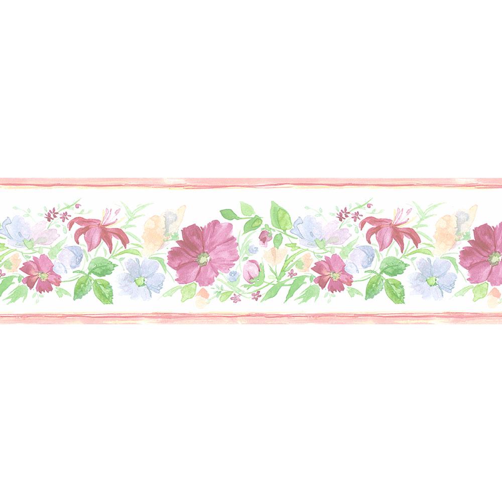 Norwall Fluted Floral Wallpaper BorderPR79659 The Home Depot