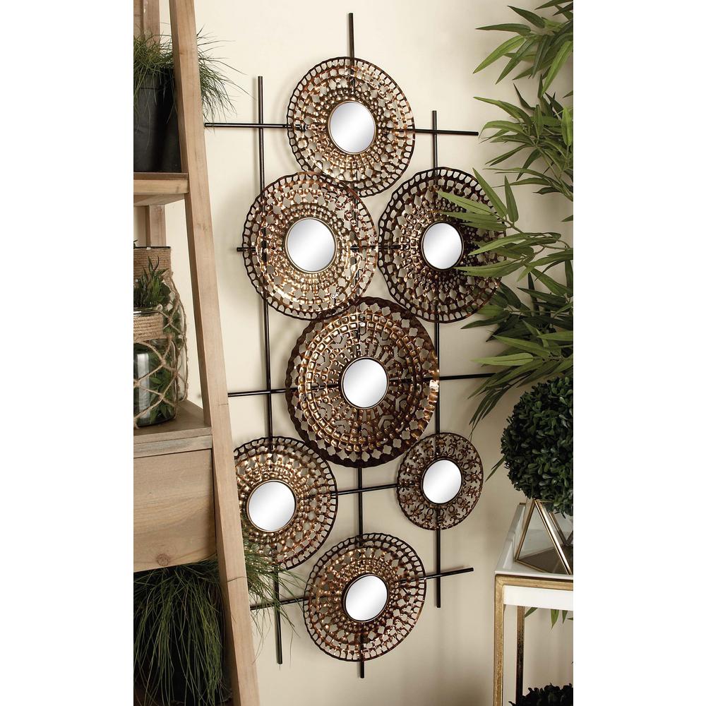 51 In X 25 Modern Distressed Iron Medallionirrors Wall Decor