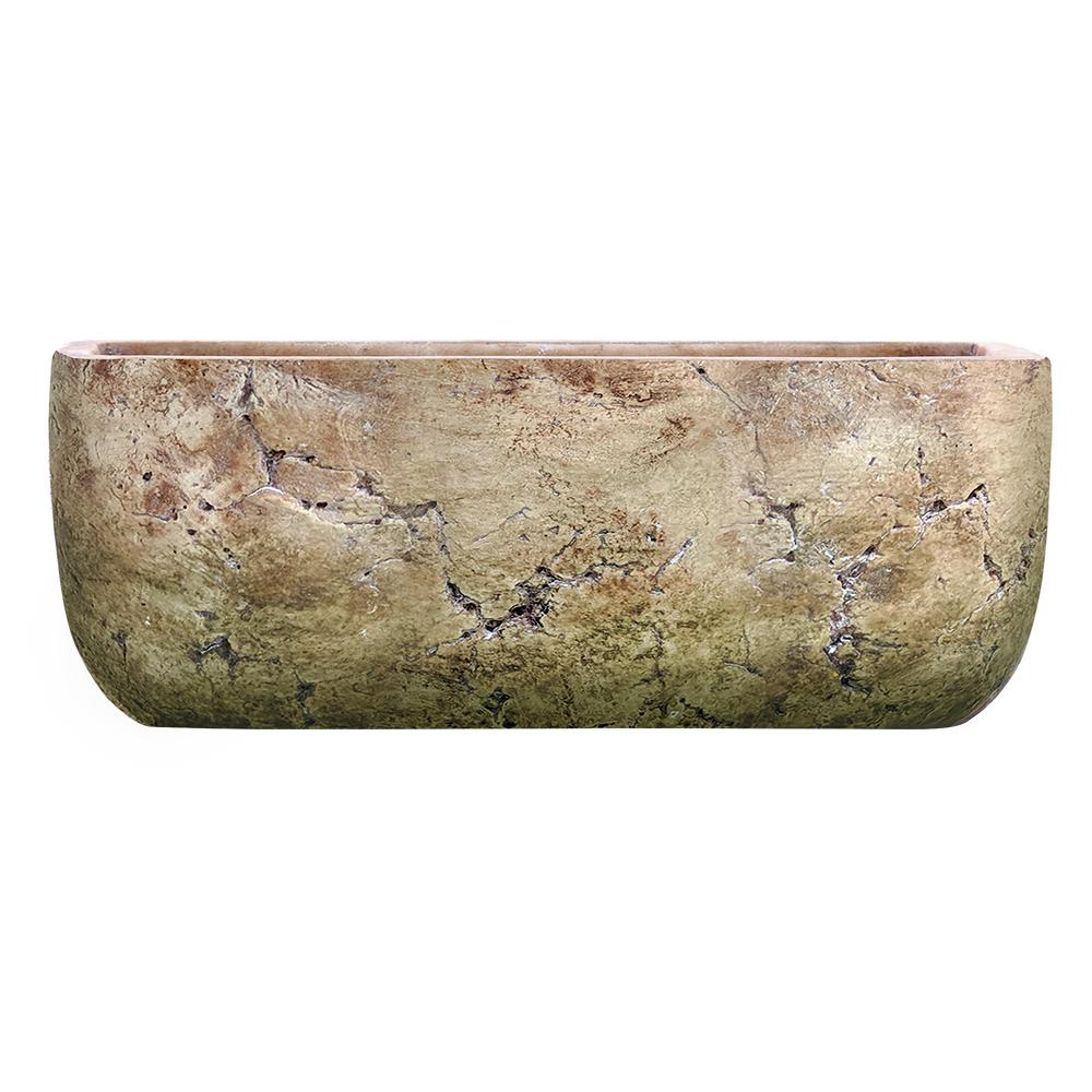 Classic Home & Garden 8 in. Earth Moss Cement Dakota Trough Planter-240001P-432 - The Home Depot