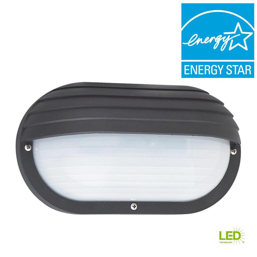 Sea Gull Lighting Bayside Black 1 Light Outdoor Bulkhead With Led Sea Gull Lighting Bayside Black 1 Light Outdoor Bulkhead With Led Bulb