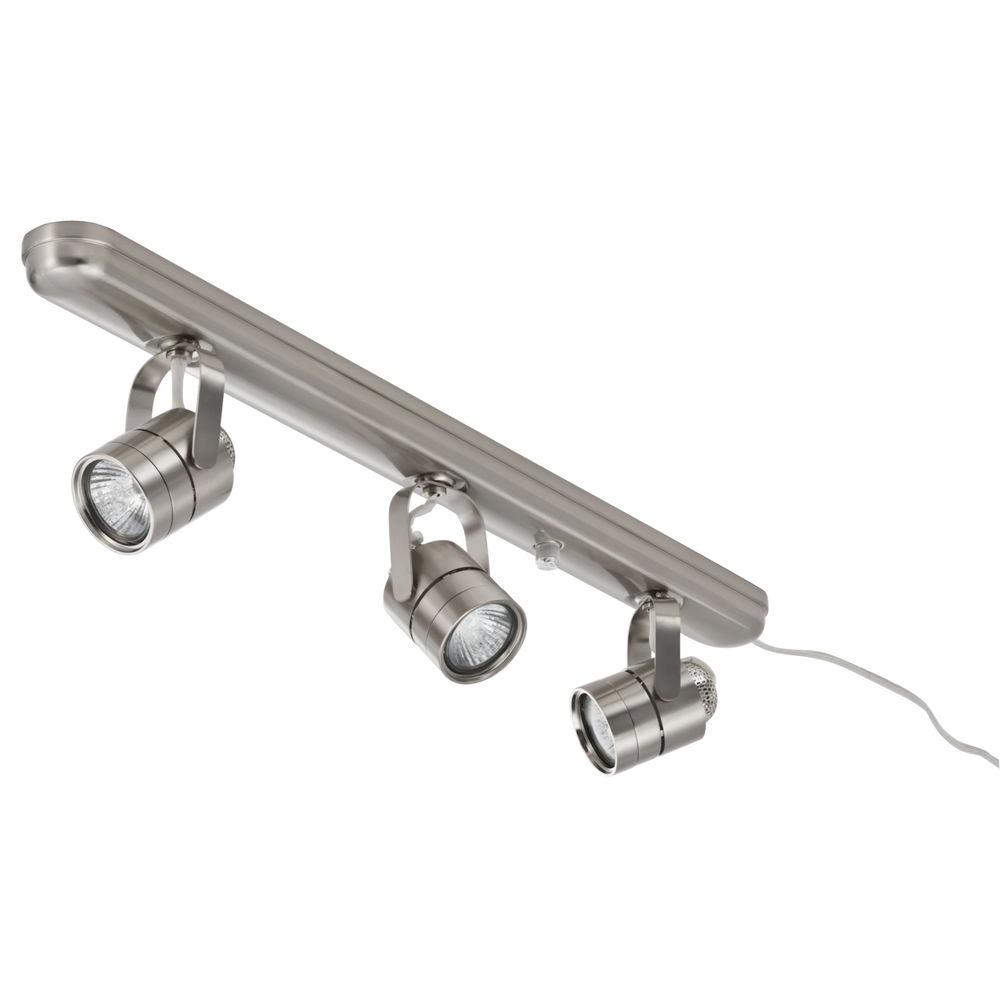 2 Ft 3 Light Brushed Halogen Nickel Track Lighting Kit 2 Ft 3 Light Brushed Halogen Nickel Track Lighting Kit