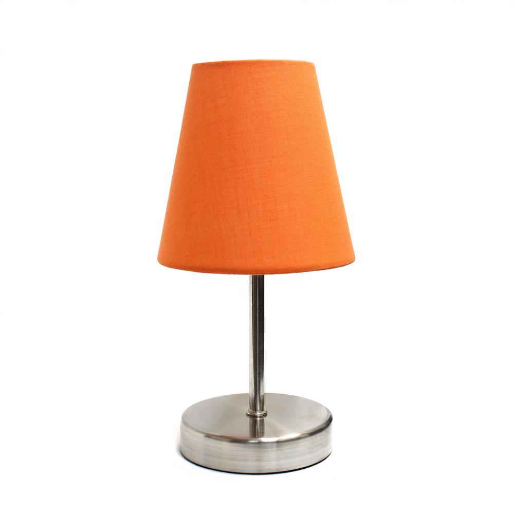 Simple Designs 10.5 in. Sand Nickel Mini Basic Table Lamp ...