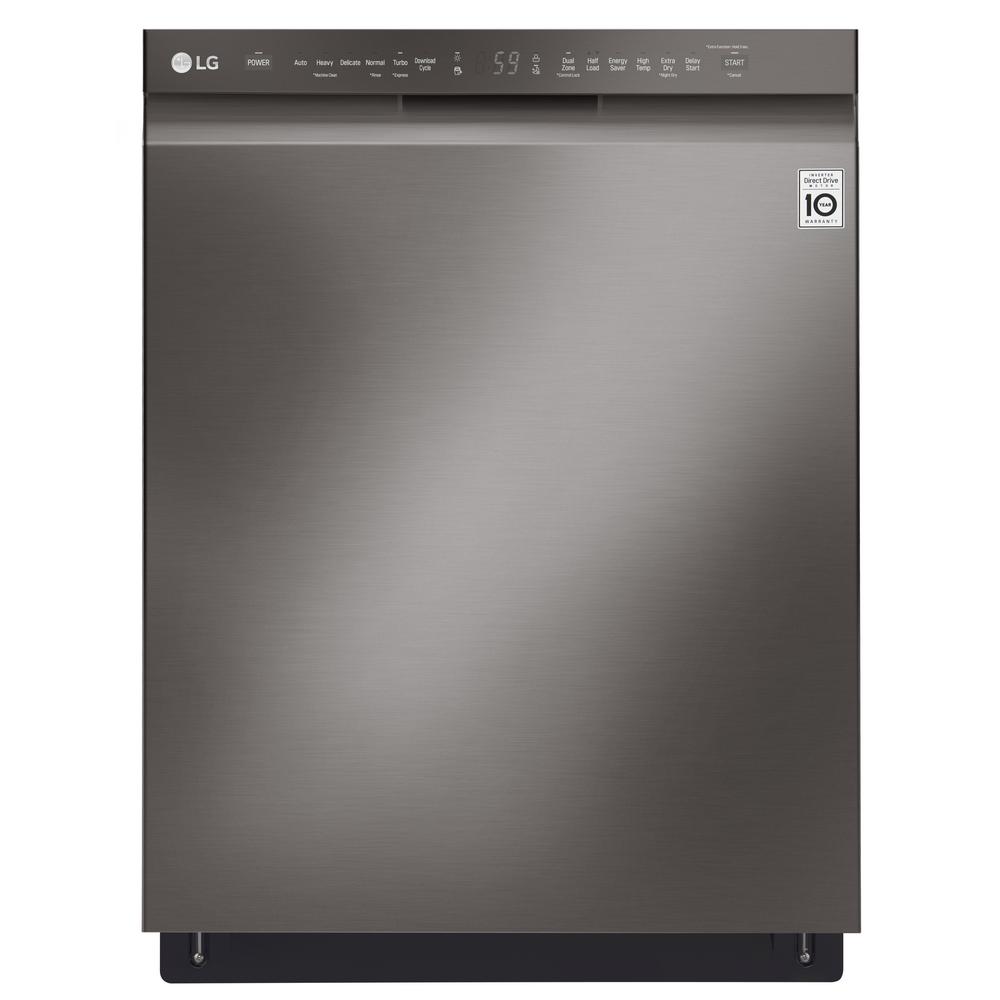Front Control Built-In Tall Tub Dishwasher in Black Stainless Steel with Stainless Steel Tub, 48 dBA