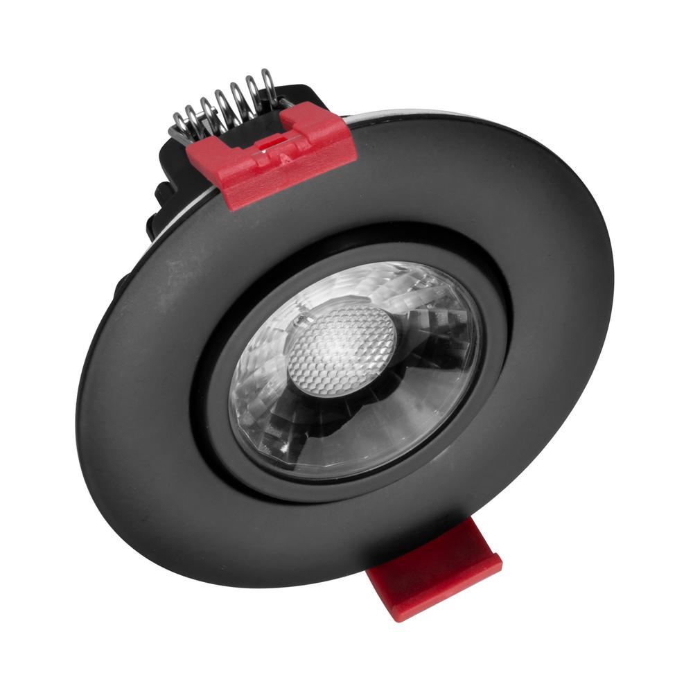 NICOR 3 in. Black 2700K Remodel ICRated Recessed Integrated LED Gimbal